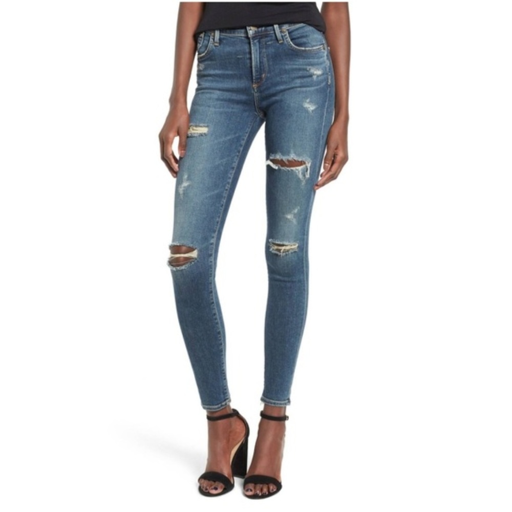 Agolde Sophie High Rise Distressed Denim